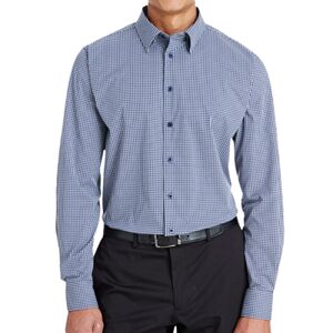 Men's CrownLux Performance® Tonal Mini Check Woven Dress Shirt Thumbnail