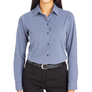 Women's CrownLux Performance® Tonal Mini Check Woven Dress Shirt Thumbnail