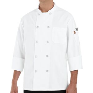 100% Polyester Ten Pearl Button Chef Coat Thumbnail